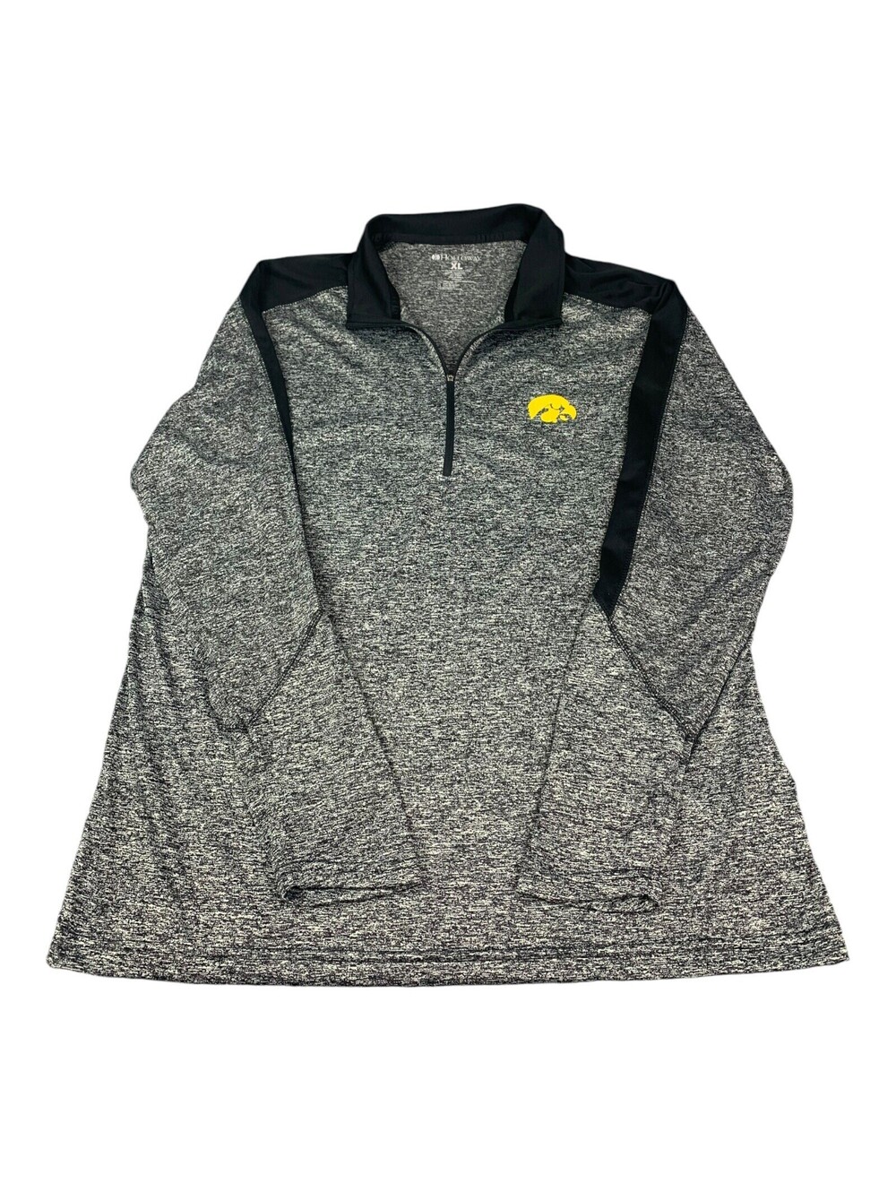 IOWA HAWKEYES 1/4 Zip Up Pullover Grey Athletic Running Shirt Men's Size XL